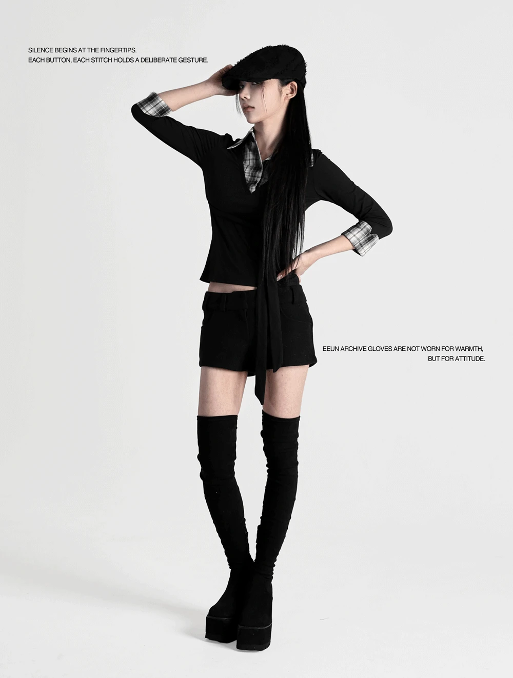 벨라 체크 티셔츠