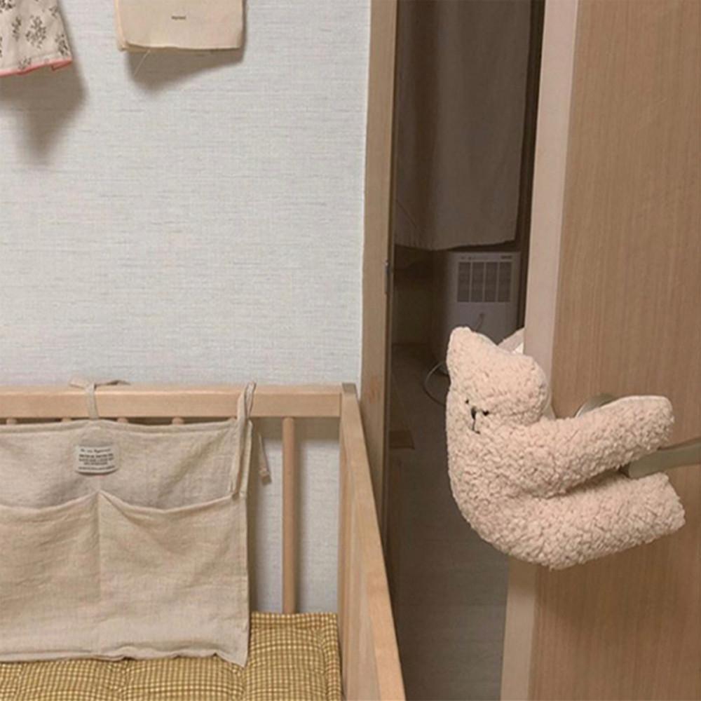 구디푸디 곰 토끼 매달려 문 손끼임방지 문쾅방지 도어 쿠션 브라운