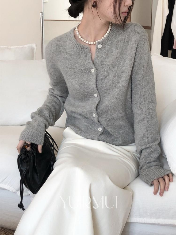 유이르무이 Le Butter 르버터 러븐 알파카 라운드 니트 가디건 3color