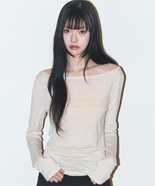 베이직 보트넥 롱슬리브 베이지