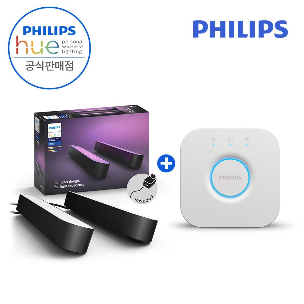 [ PHILIPS 코리아 공식판매점 ] 필립스 휴 플레이 라이트바 더블팩 + 브릿지 세트