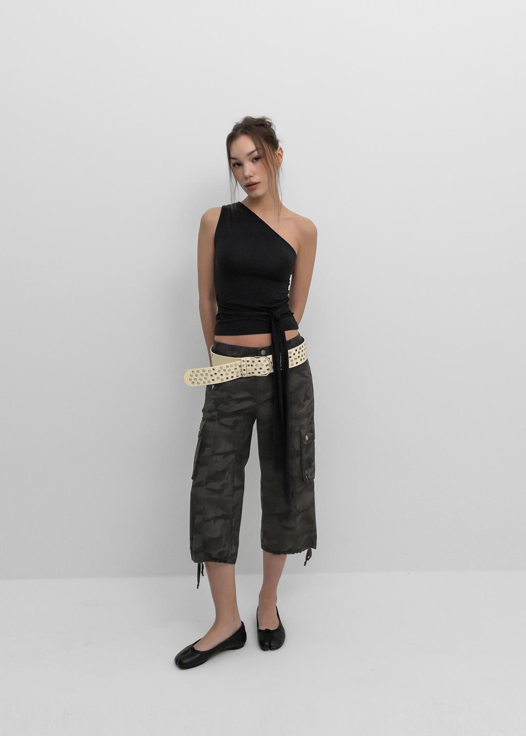 블랙업 [💚봄신상/MADE] 피누엘 7부 카고팬츠