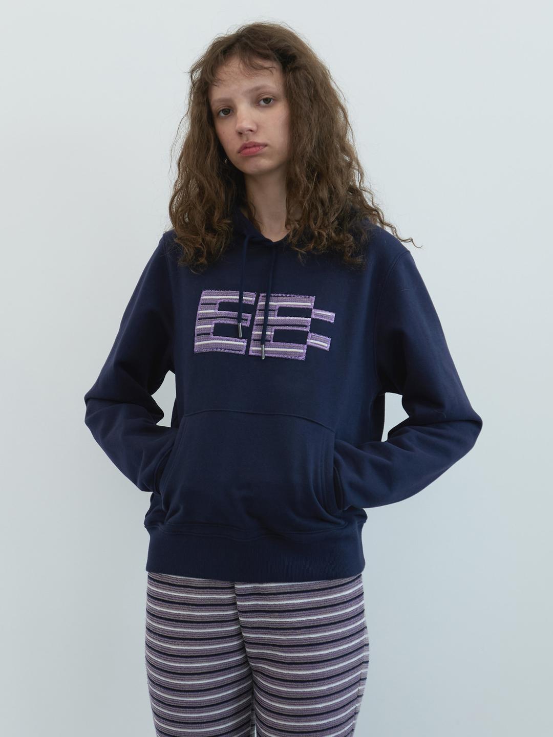 픽셀 로고 클럼피 후디 (Navy)