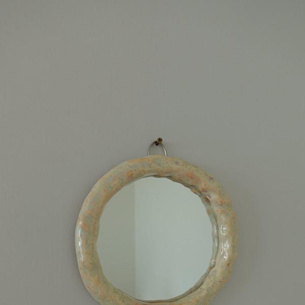 moon mirror - vintage green