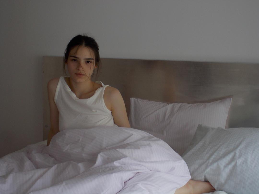 핑크 패디드 스트라이프 60수 코튼 무봉제 차렵이불