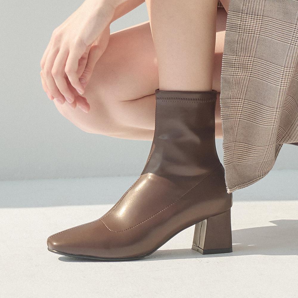 스퀘어 토 스판 삭스 앵클부츠 412146001 (5.5cm/3colors)