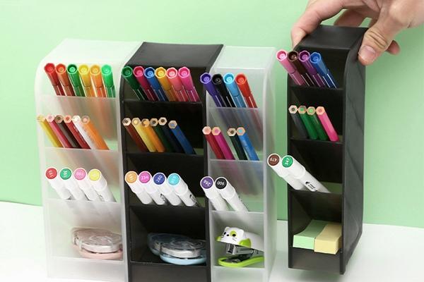 계단식 디자인 다용도 사선 펜꽂이 펜홀더 브러쉬꽂이 정리수납홀더