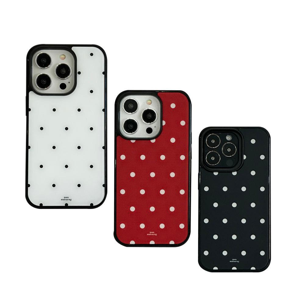 [만물생]도트 글라스 범퍼 케이스 아이폰14pro 일반형 화이트 무광