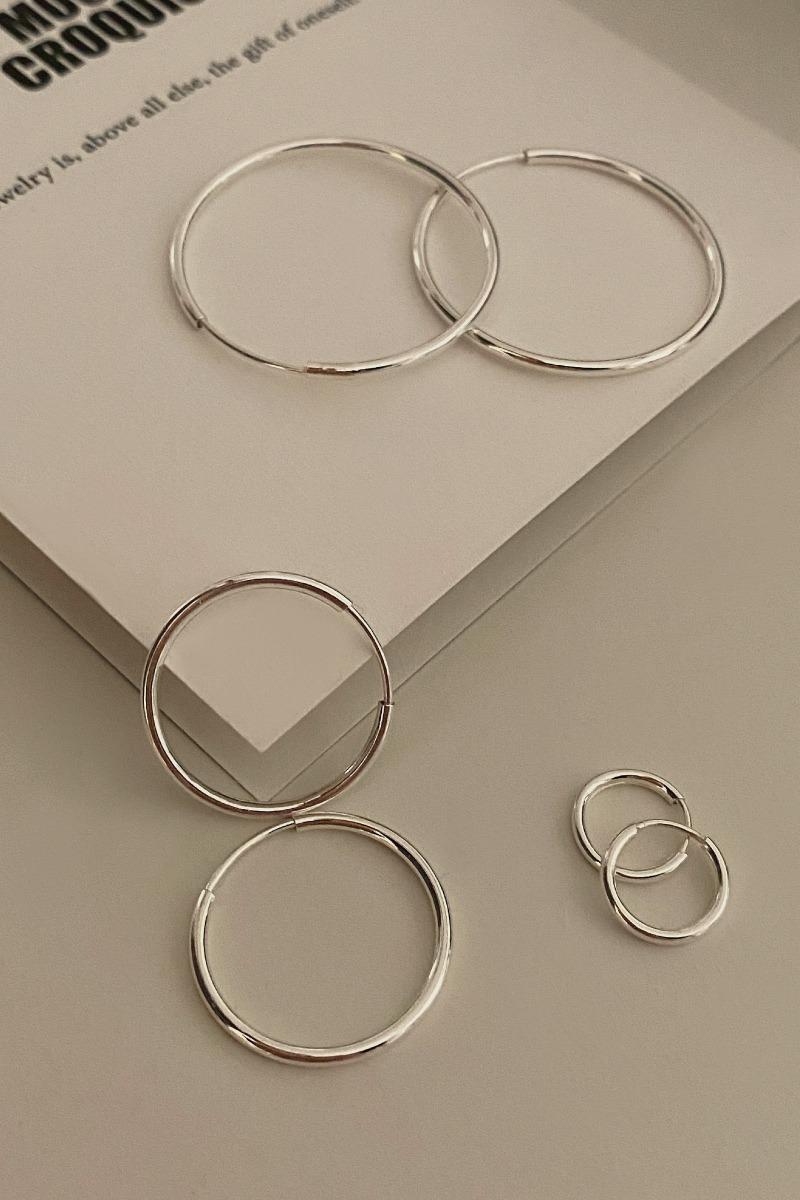 925silver 베이직 파이프 링귀걸이 (2 color)