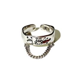 Silver Bear chain ring