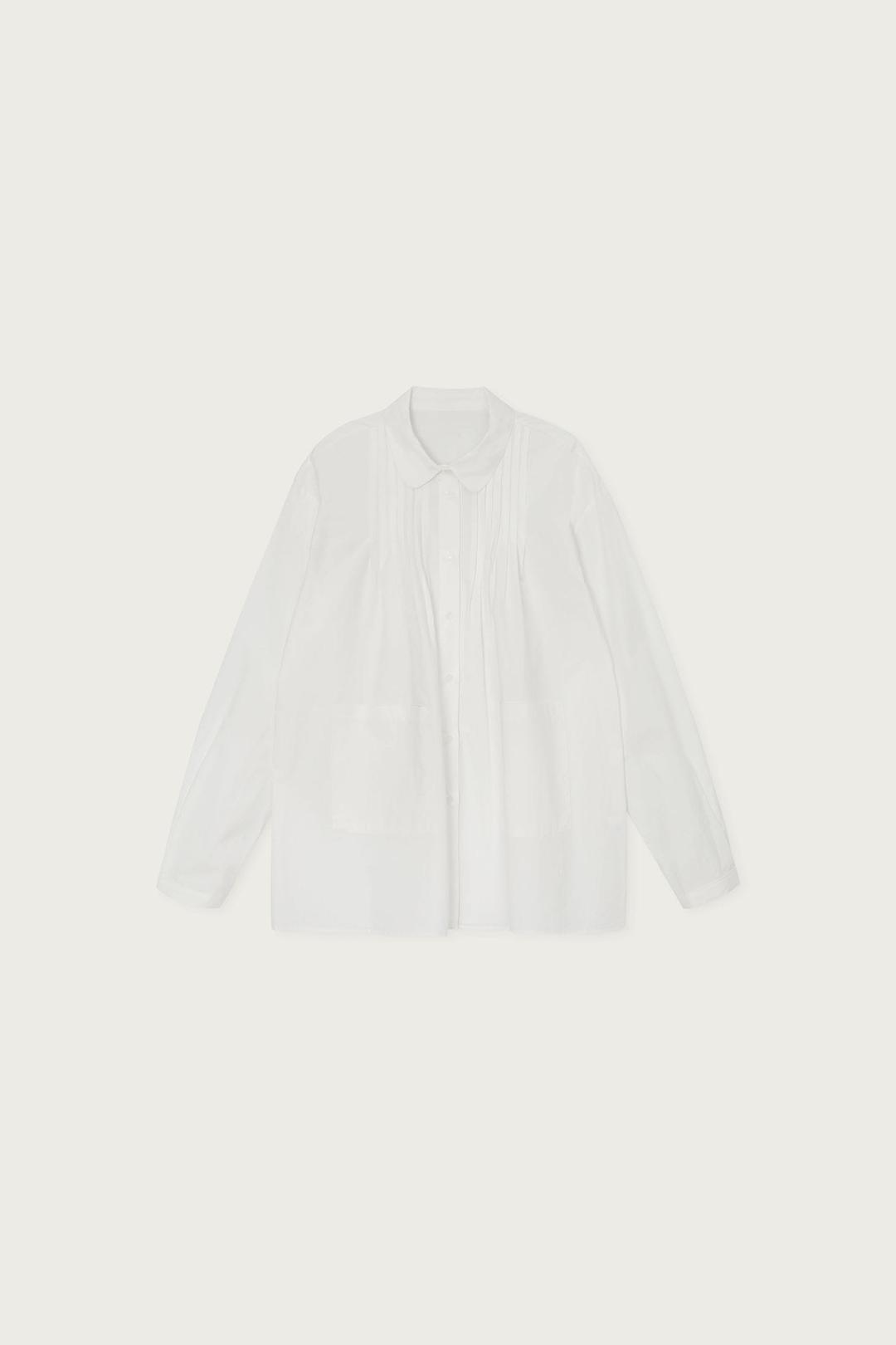 OVERSIZED PINTUCK SHIRT JACKET DOVE