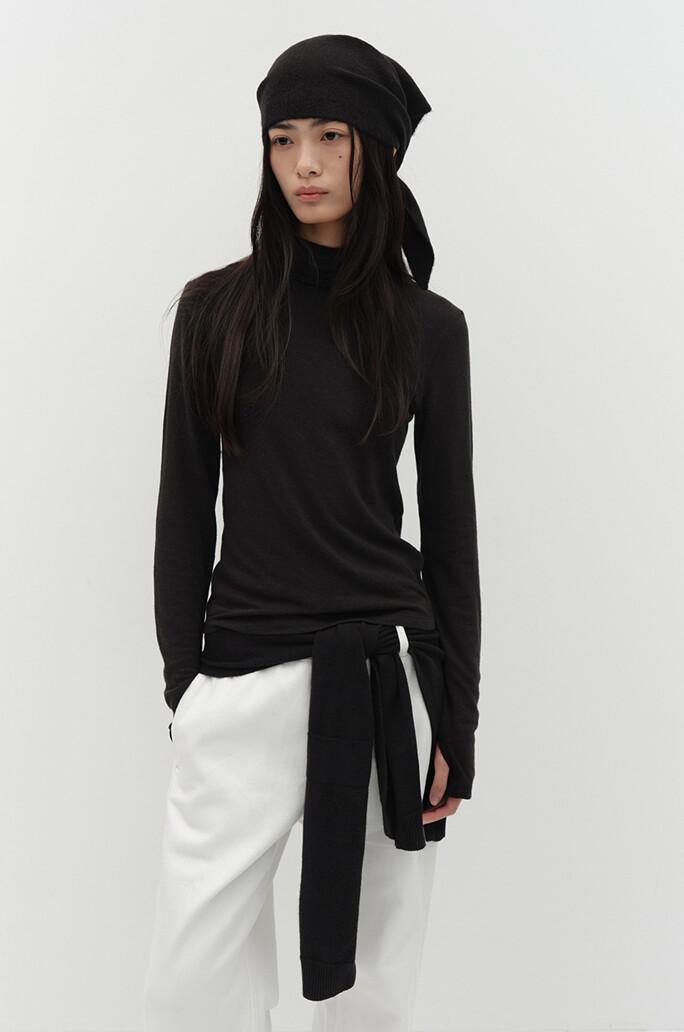 [TOM GREYHOUND] 앙고라 터틀넥 워머 탑