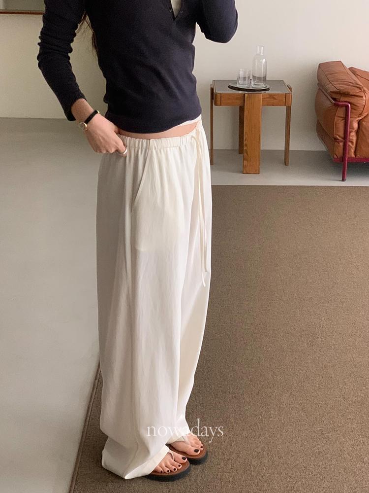 나우어데이즈 jinsim 진심 뉴트럴 와이드 팬츠 밴딩 일자 데일리 바지 (3col)