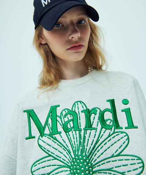 SWEATSHIRT FLOWERMARDI NEEDLEWORK OATMEAL-GREEN