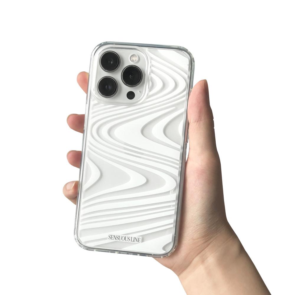 [Jell hard] 투명 마블링 폰케이스 Marbling Phone Case (WHITE)