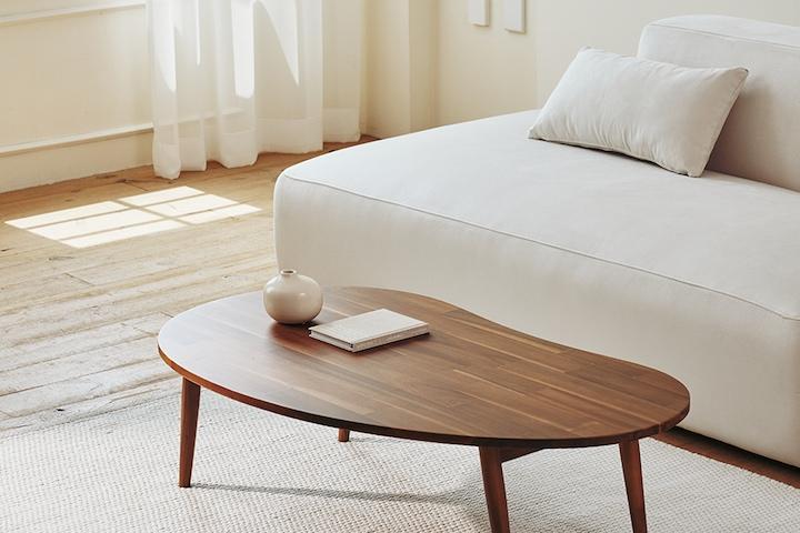 [10%쿠폰] 당일출고  순수원목 D테이블 접이식 거실테이블 2colors