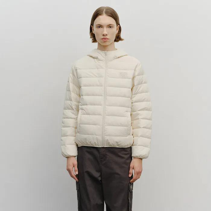 CLASSIC LOGO HOODED LIGHT DOWN JACKET ivory
