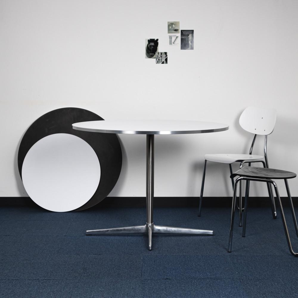 우드띠어리 브리즈 실버엣지 화이트 HPL 사각 원형식탁 인테리어 카페 테이블 600 800 1000