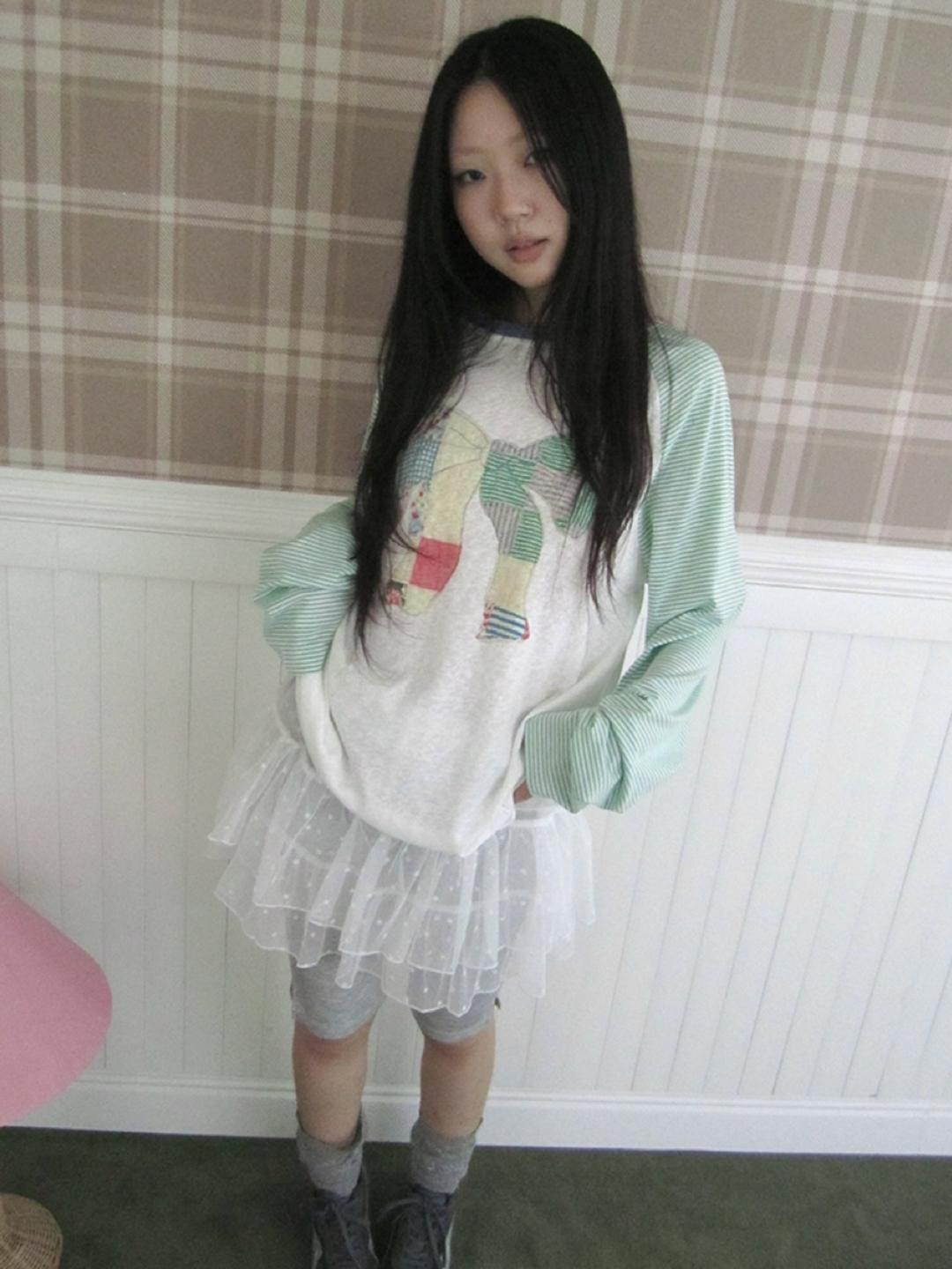 ang:project Lazy Ribbon Stripe Raglan T-shirt