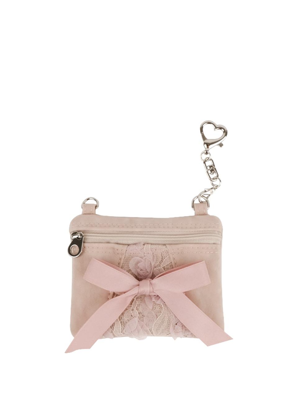 Mini ribbon bow card bag_nude pink