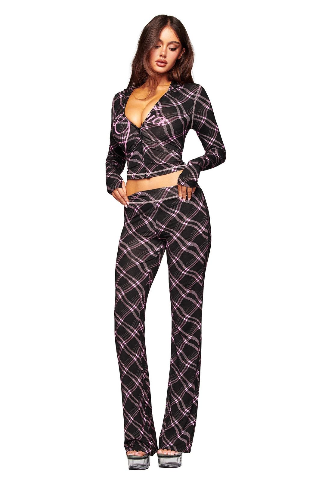 BLARE TRACKPANT - BLACK WARPED PLAID