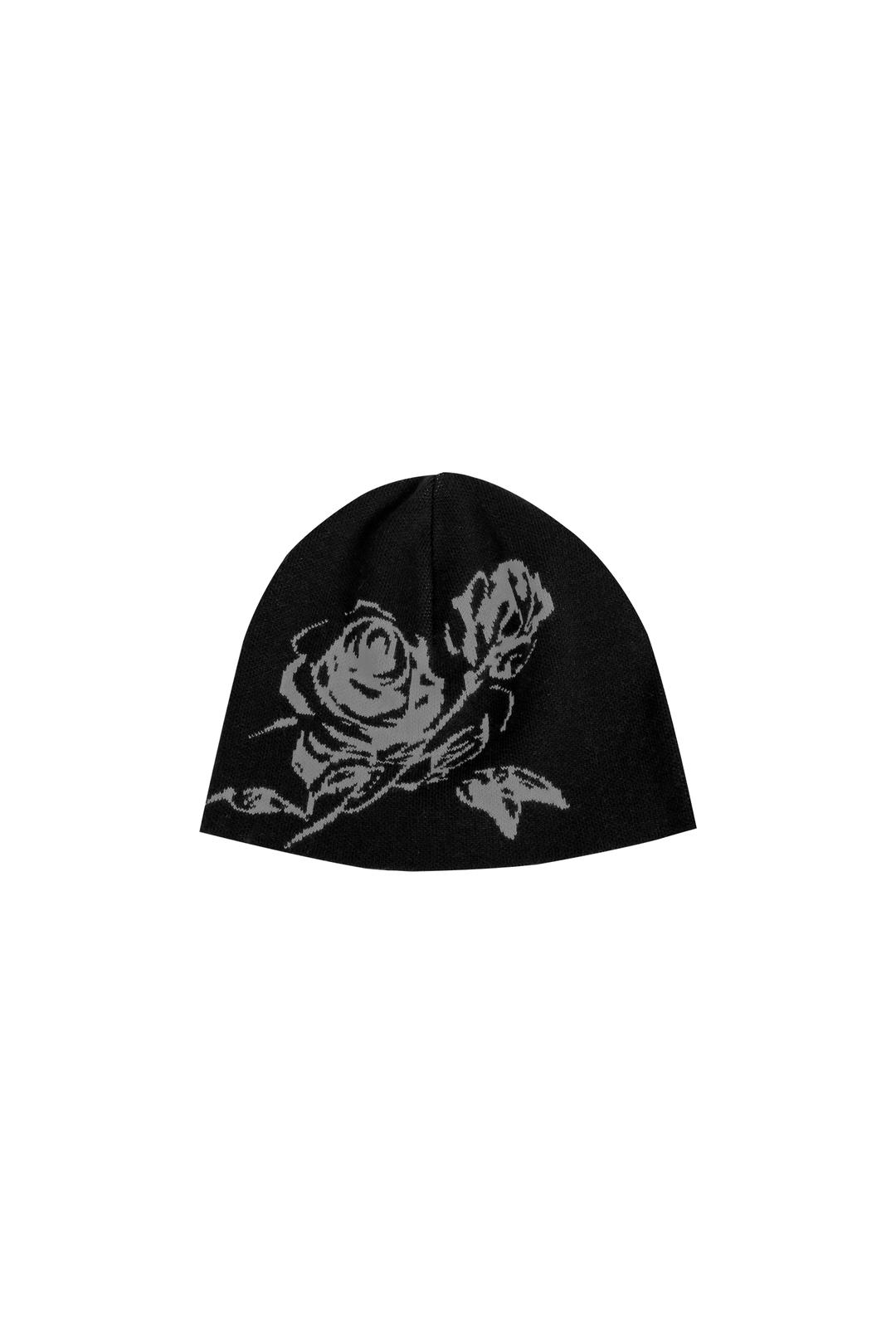 [PRE-ORDER 10% OFF~12.25]ROSE JACQUARD BEANIE #BLACK - 달링유어배드