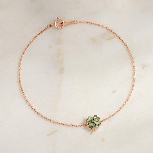 14k 딥그린네잎클로버 팔찌