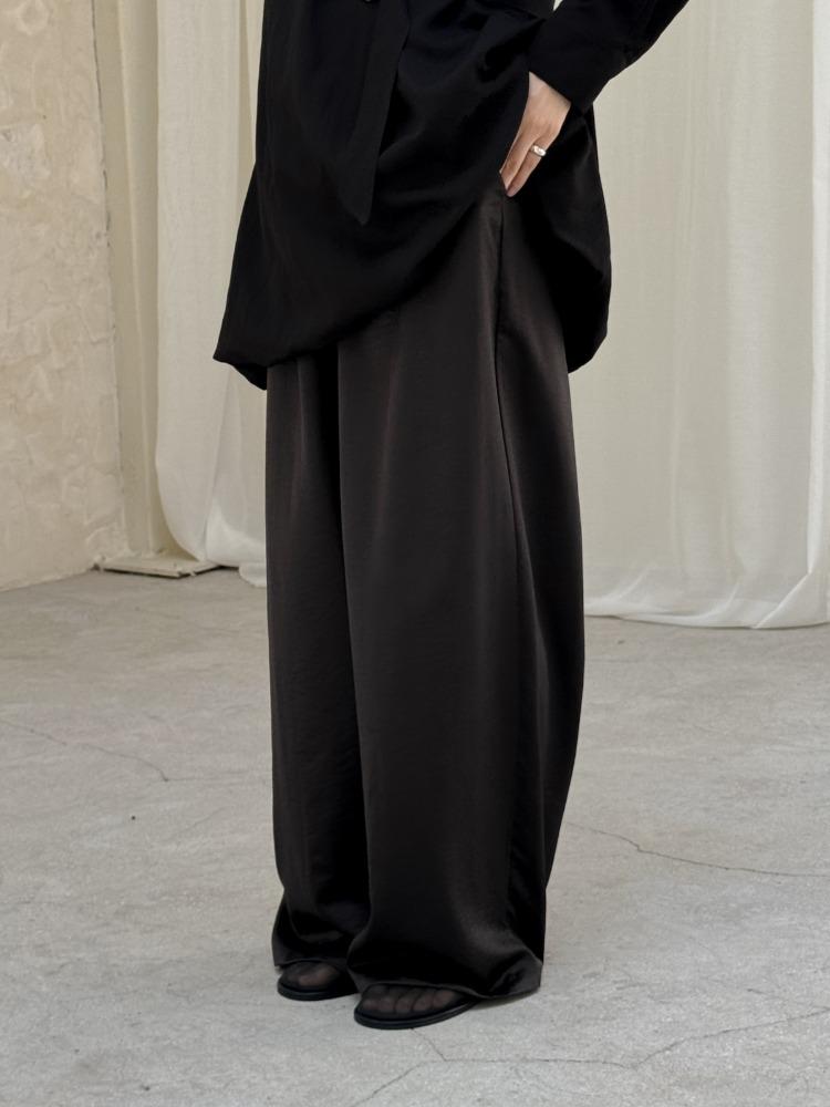 Satin wide pants