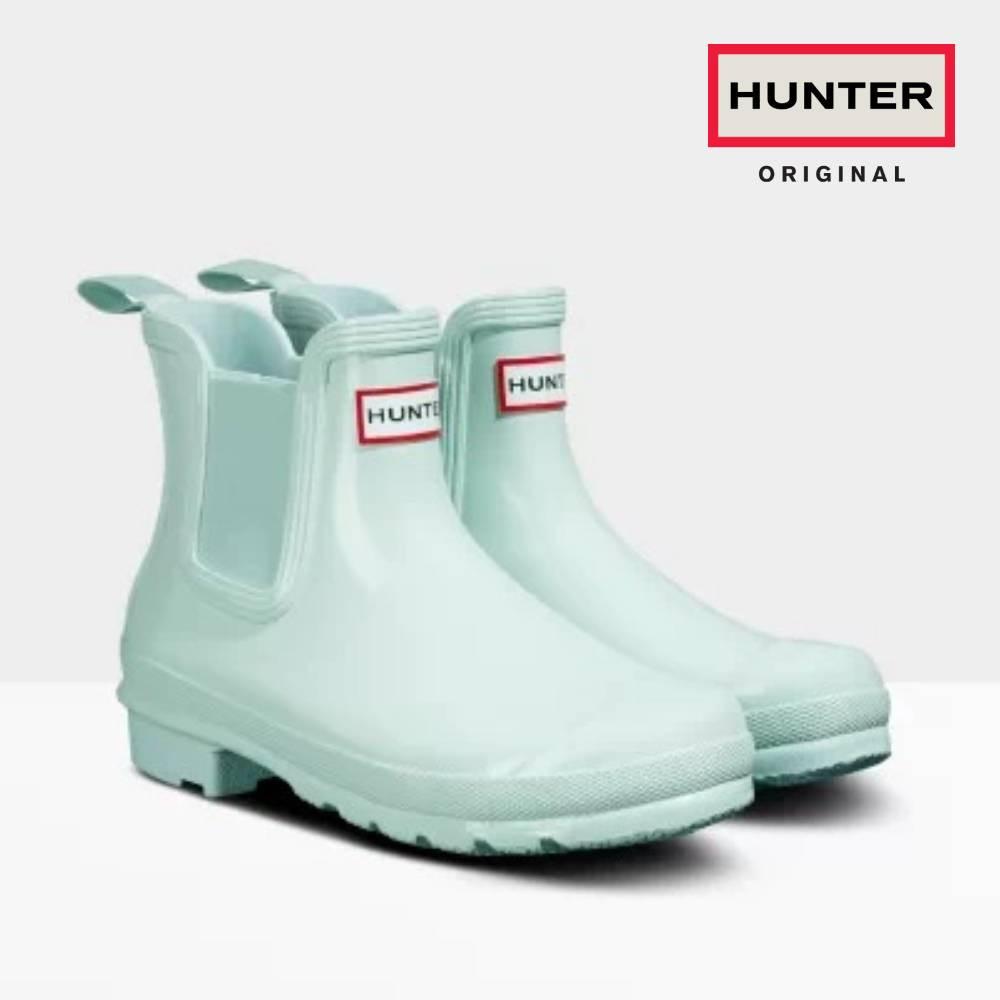 헌터 숏 레인부츠 첼시 여성 여자 여름 패션 장화 유광 스피아 민트 WFS2078RGL