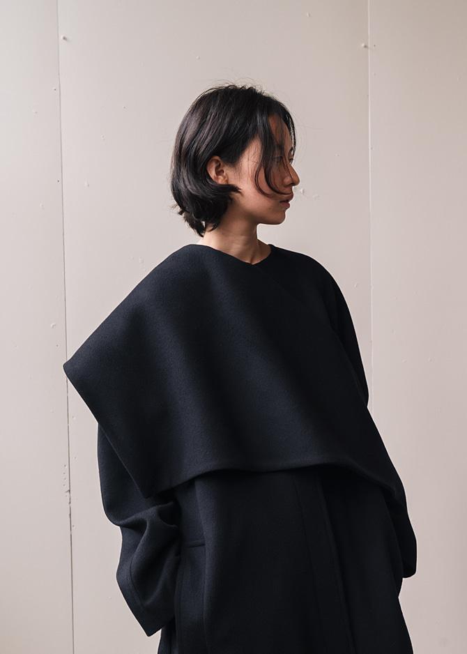 917 Muffler Wool Coat (Navy)