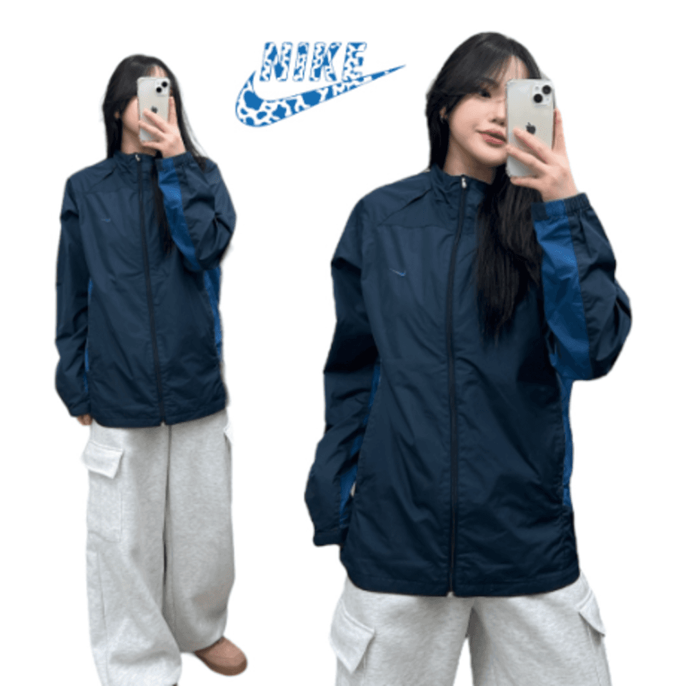 나이키 스우시 블루라인 네이비 바람막이