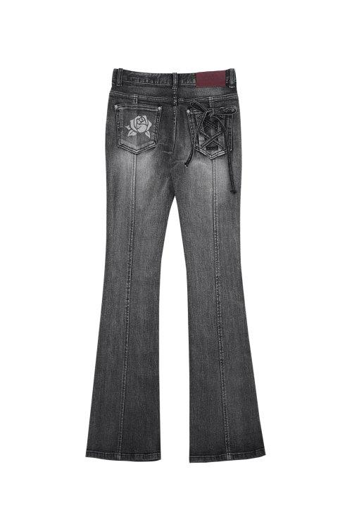 ROSE BOOTS CUT DENIM # BLACK