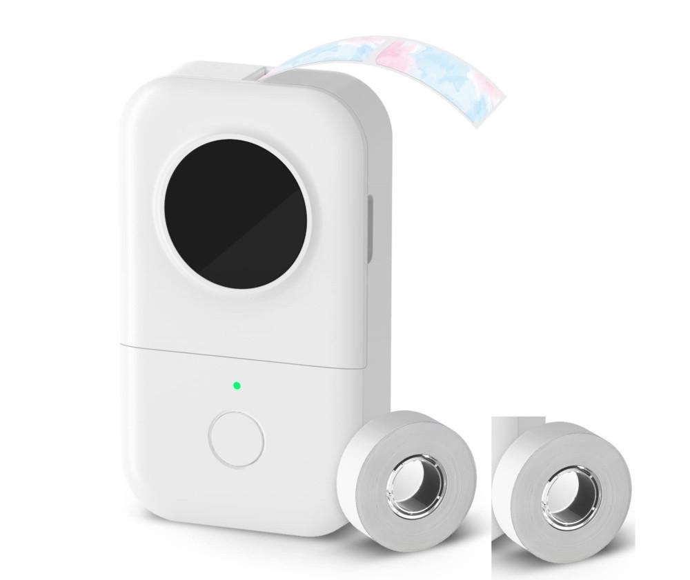 디에스 DS 무선 감열식 미니 라벨프린터 휴대용 라벨지 2개 포함 화이트