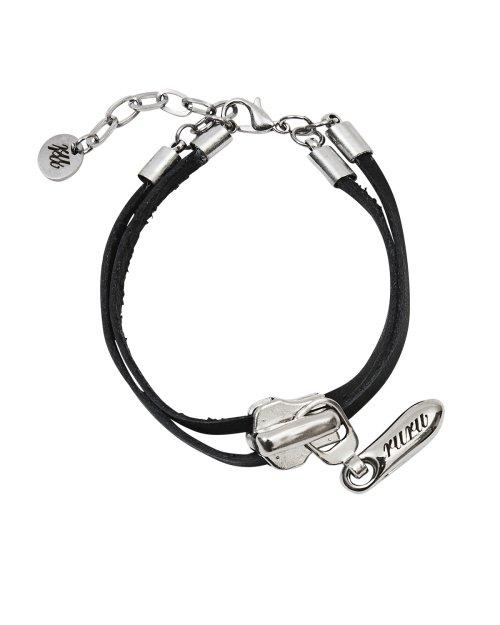 ZIPPER TIE BRACELET BLACK