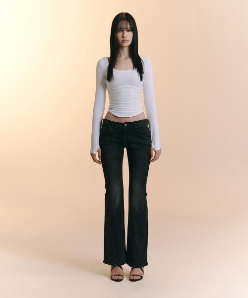 25Vintage Washing Boots-Cut Denim (Deep Grey)