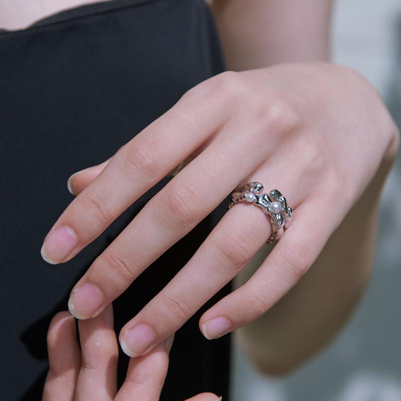 Water flow볼드진주반지