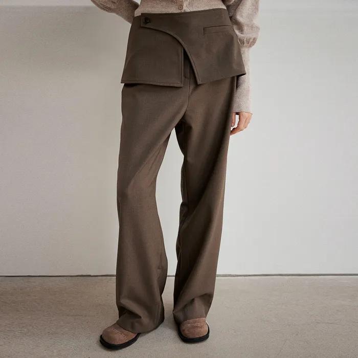 LAYERED FLAP PANTS [ KHAKI ]