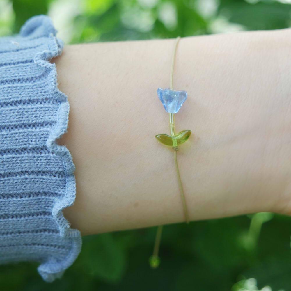 꽃비즈팔찌 길이조절 실팔찌