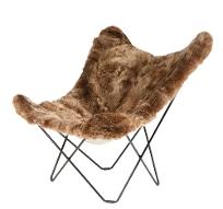 마리포사 버터플라이 체어 램브스킨 숀 브라운