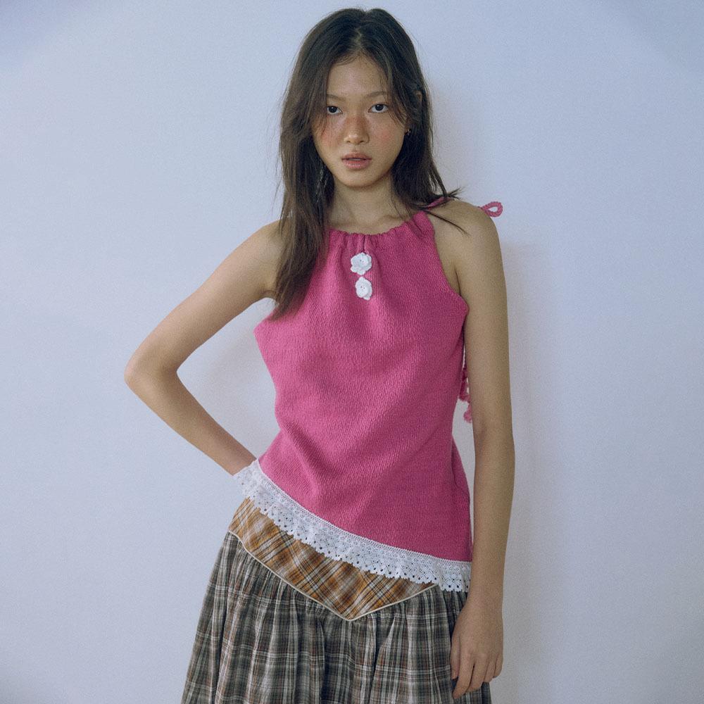 Cotton Flower Loop Top_Orchid