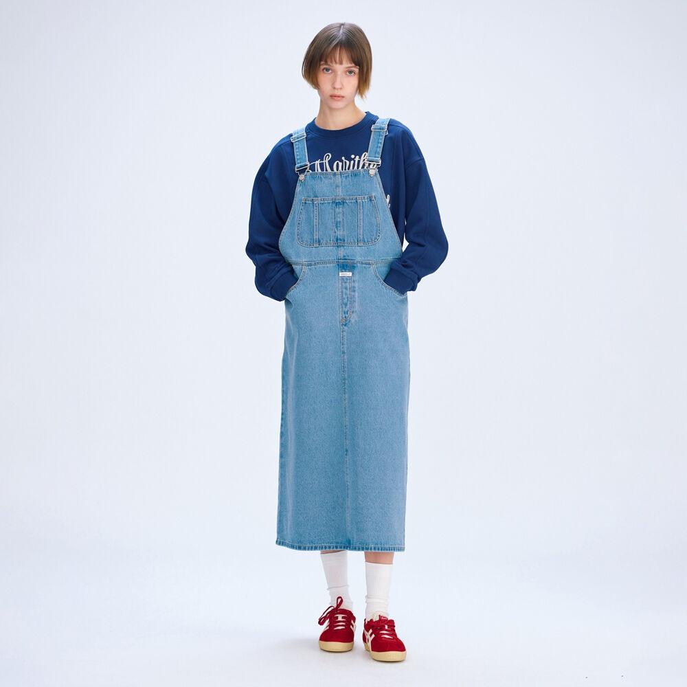 W DENIM OVERALL SKIRT blue