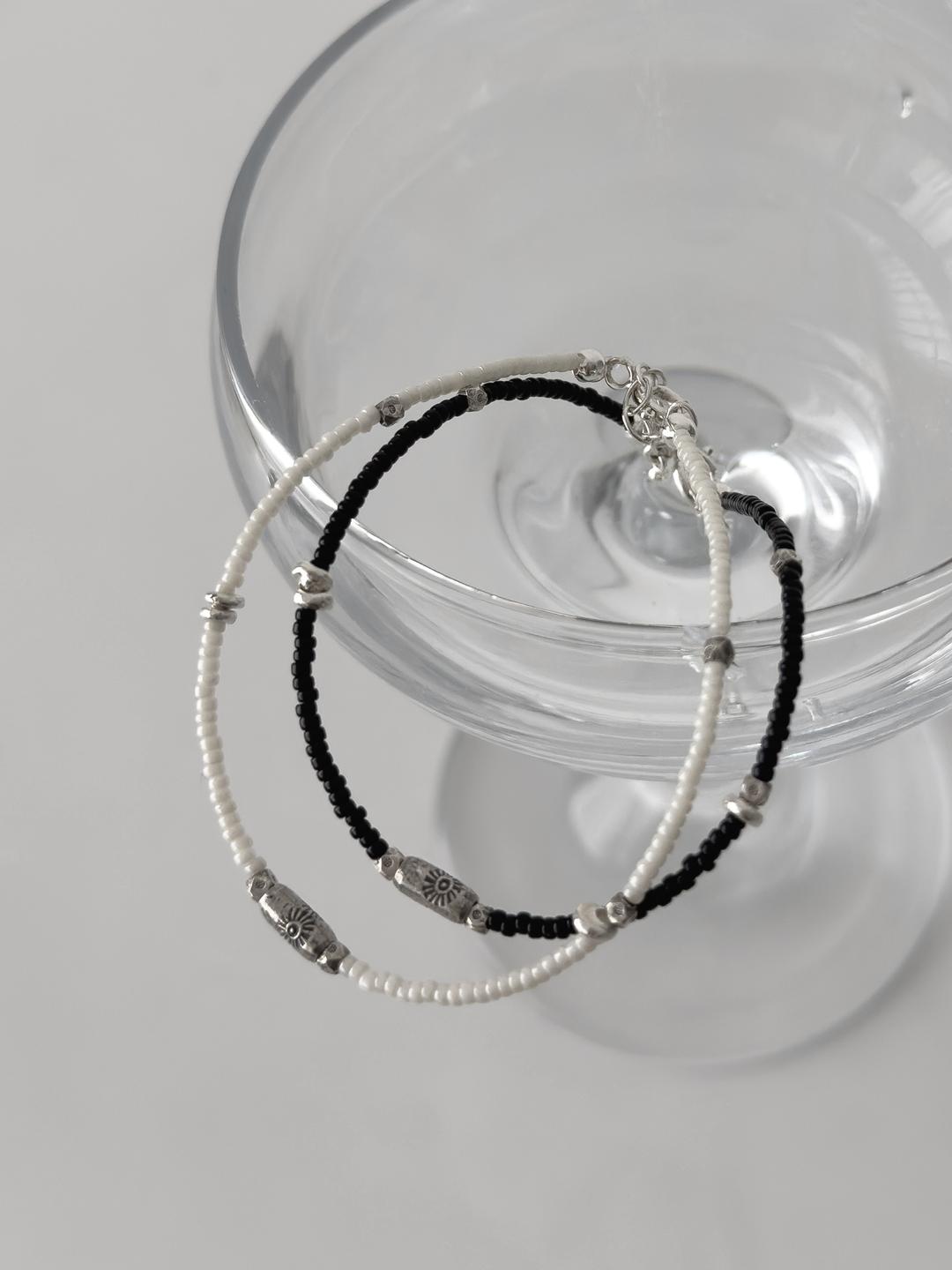 [실버 925] 에스닉 비즈 팔찌 2color