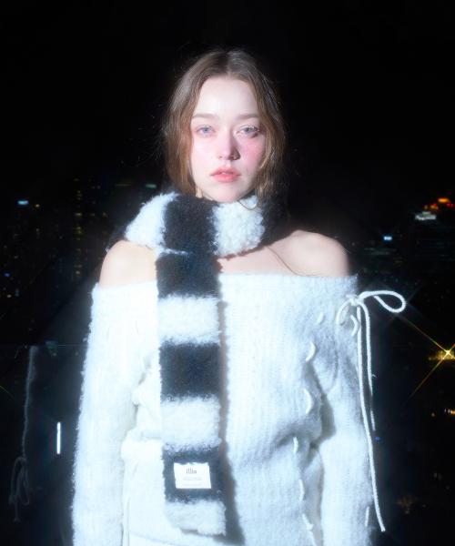 STRIPE FLUFFY MUFFLER