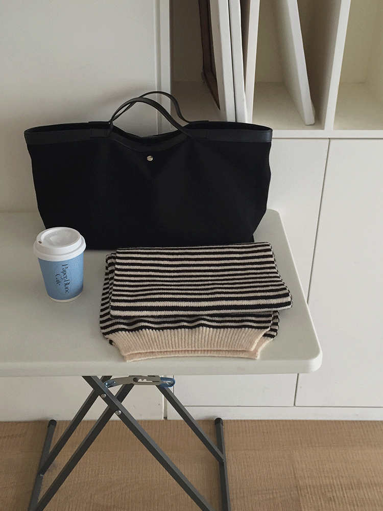 이프유어 앙쥬 스트라이프 머플러(black)