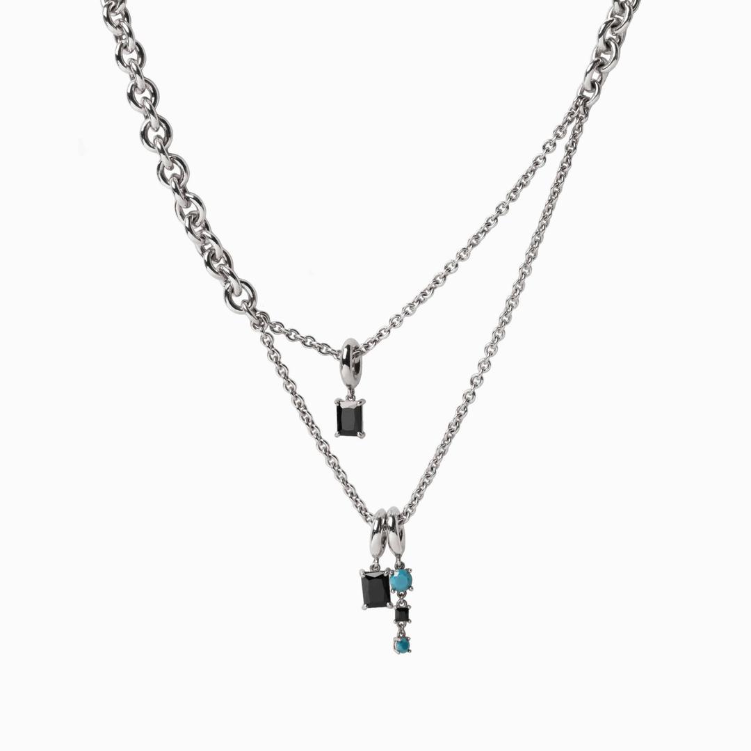 Draping Chain Necklace_Black