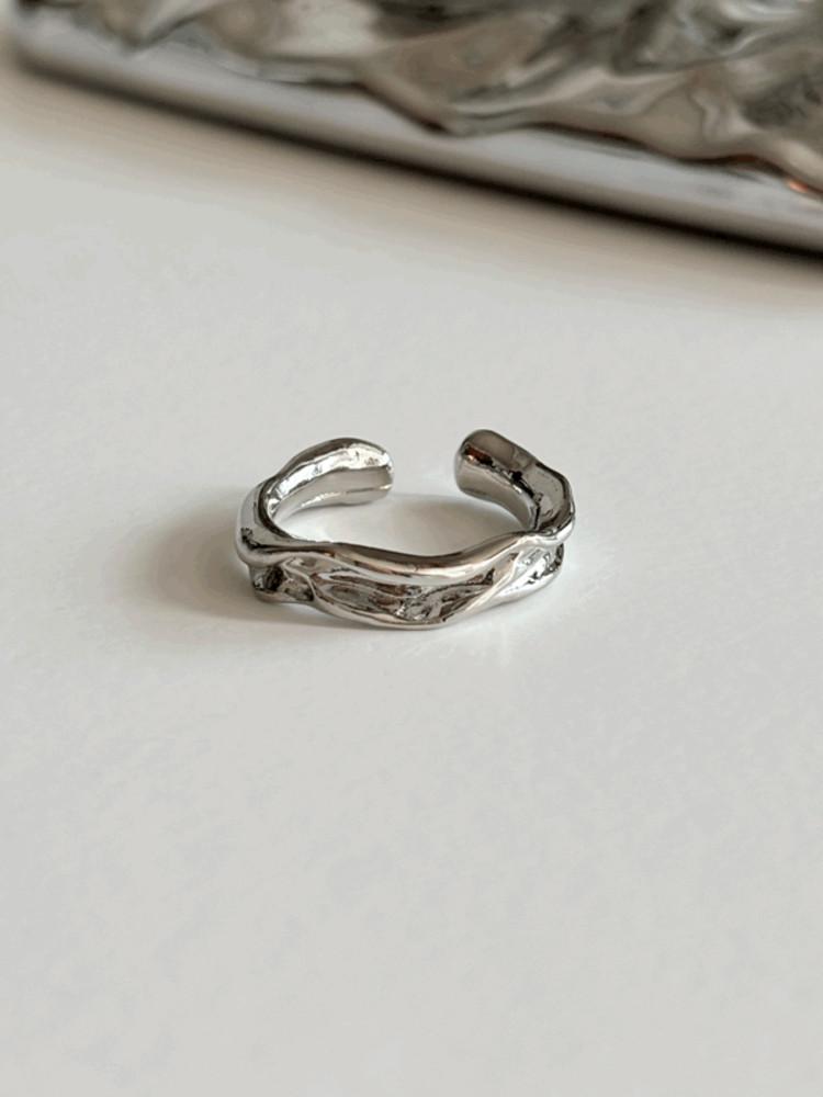 텍스쳐 볼드 어글리 오픈 링 반지