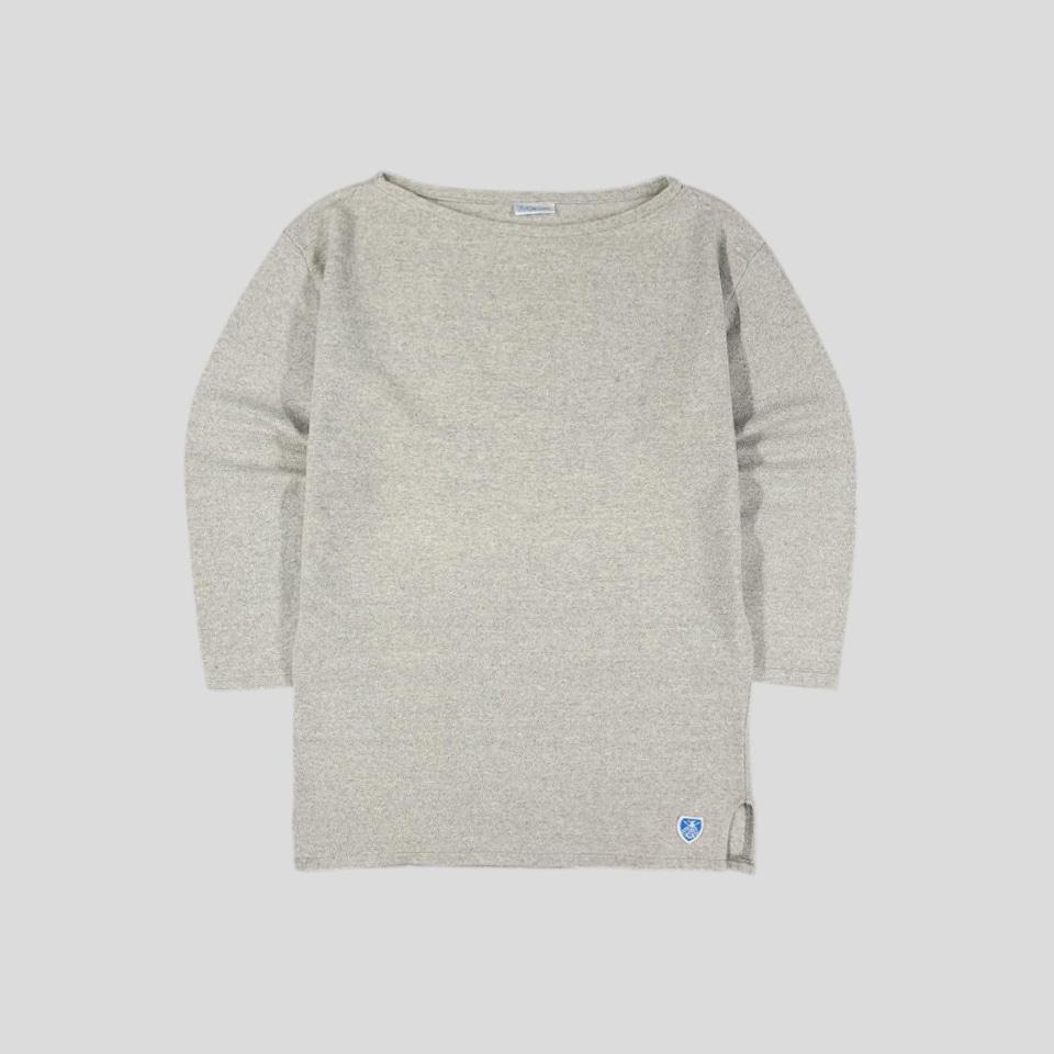 오르치발 그레이 보트넥 7부 긴팔 티셔츠 롱슬리브 MADE IN FRANCE WOMANS S