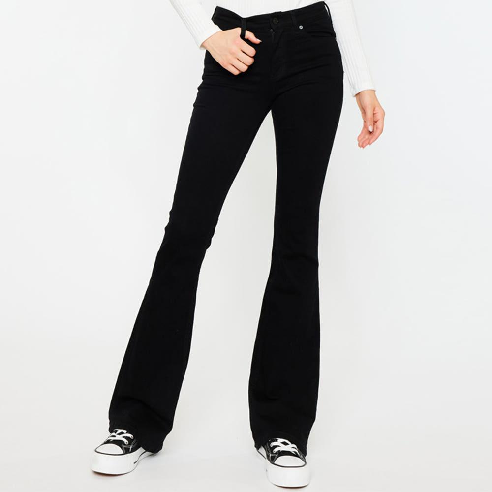 미드웨이스트 플레어 블랙진 일렌느 