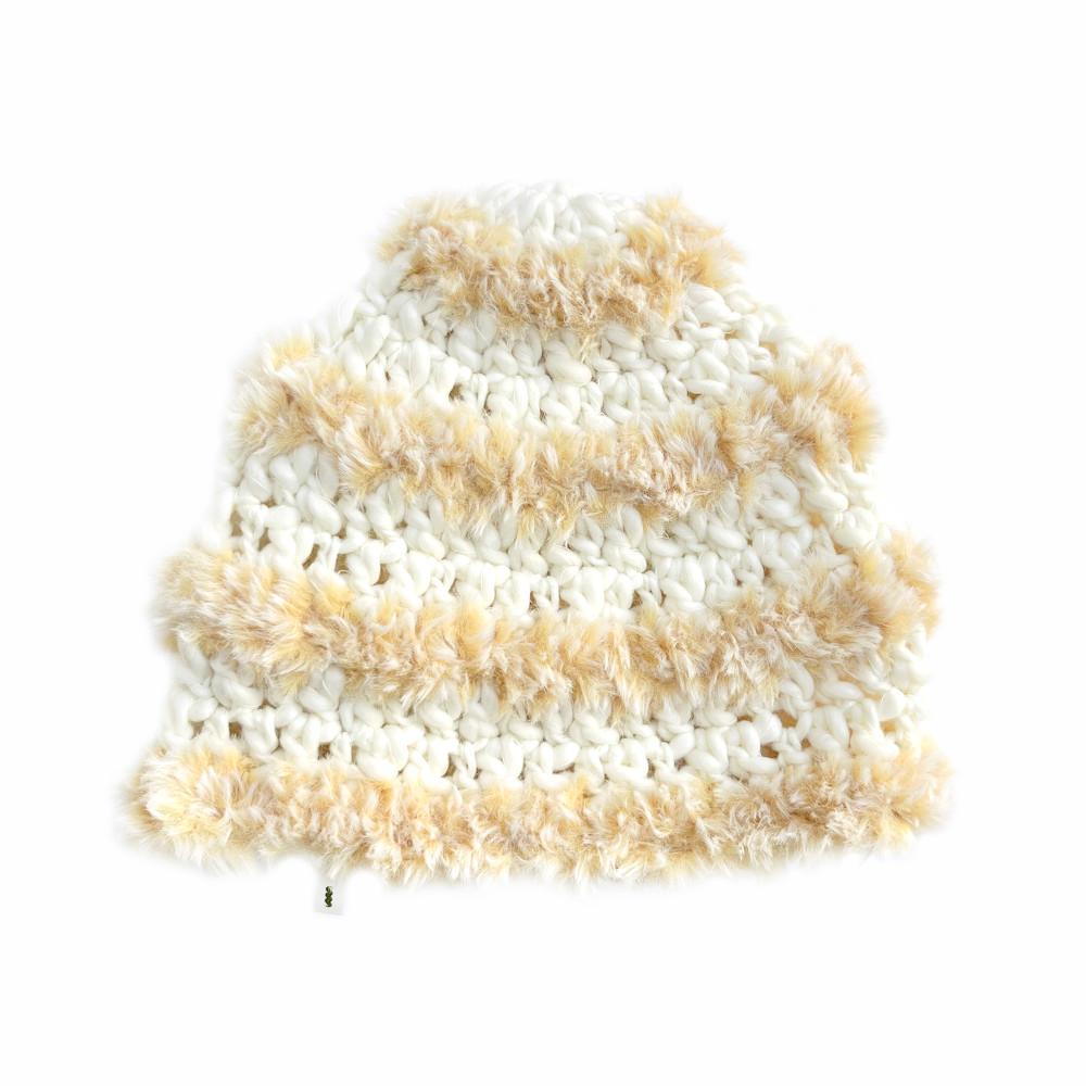 [SSESEB] STRIPE FUR BEANIE - WHITE