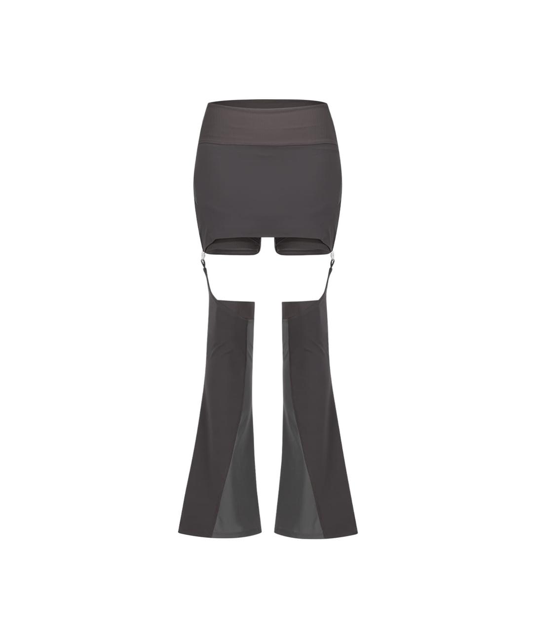 Layered Paneled Skirt Shorts / Stone Brown